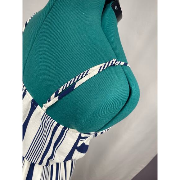 Monteau LA Thin Adjustable Strap Striped Dress Size Medium Color Blue and White - Picture 4 of 8